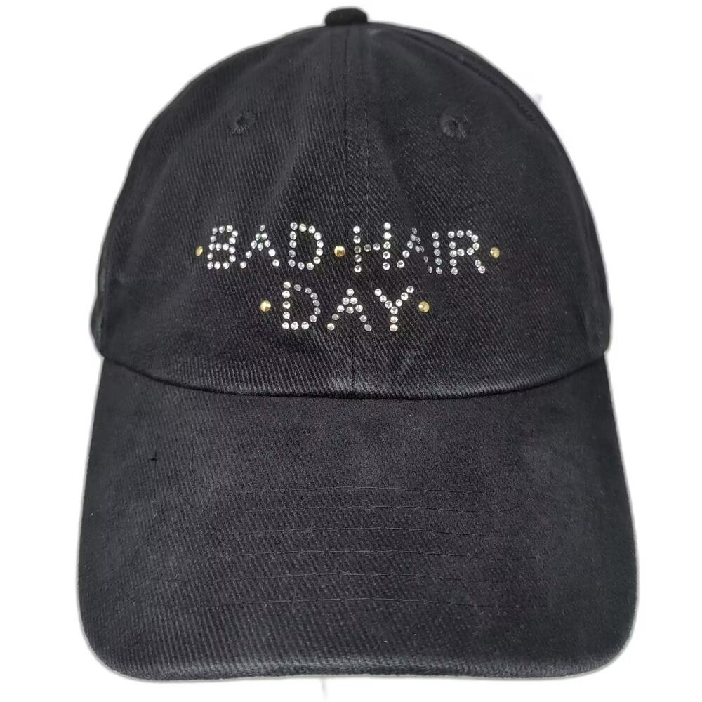 Christine Alexander Baseball Cap Black OS Bad Hair Day Rhinestone Studded Hat